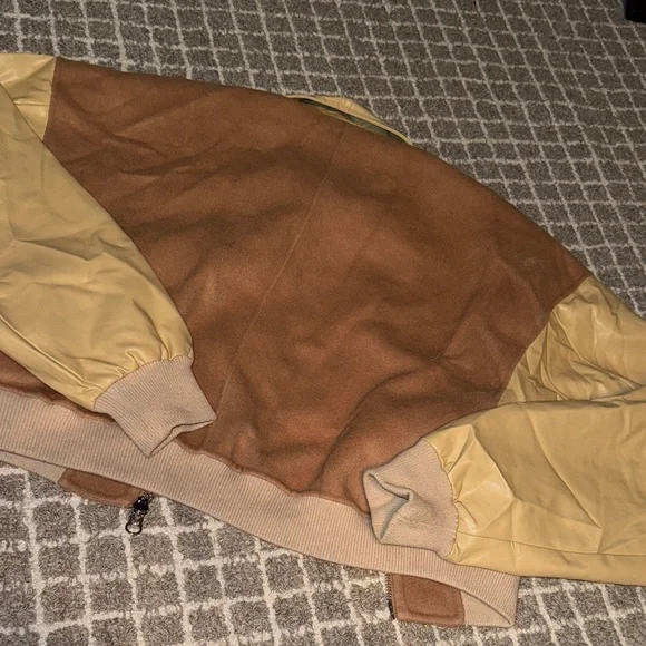 Helsa Brown and Tan Bomber Jacket - Picture 3 of 3